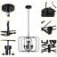 Lampe suspendue pliable unique en métal noir