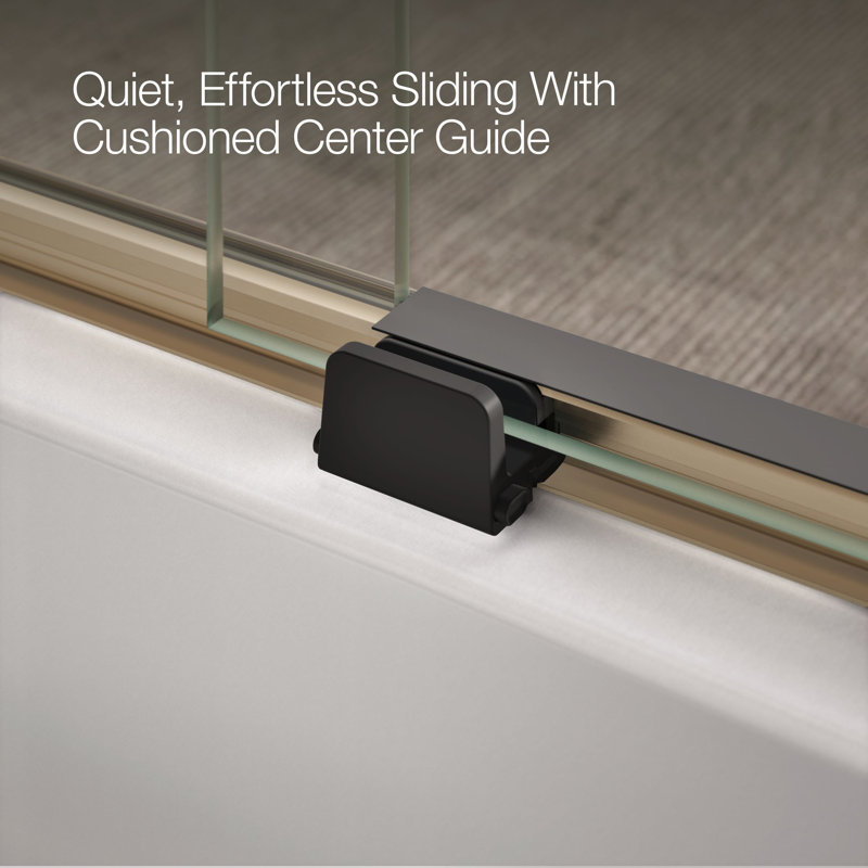 Levity 59.63" x 62" Bypass Bath Door with CleanCoat® Technology, Anodized Brushed Bronze, Clear