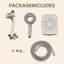 Pomme de douche double magnétique 2 en 1 avec douche à main à 5 jets et tuyau mural de 70 pouces nickel brossé-122018500