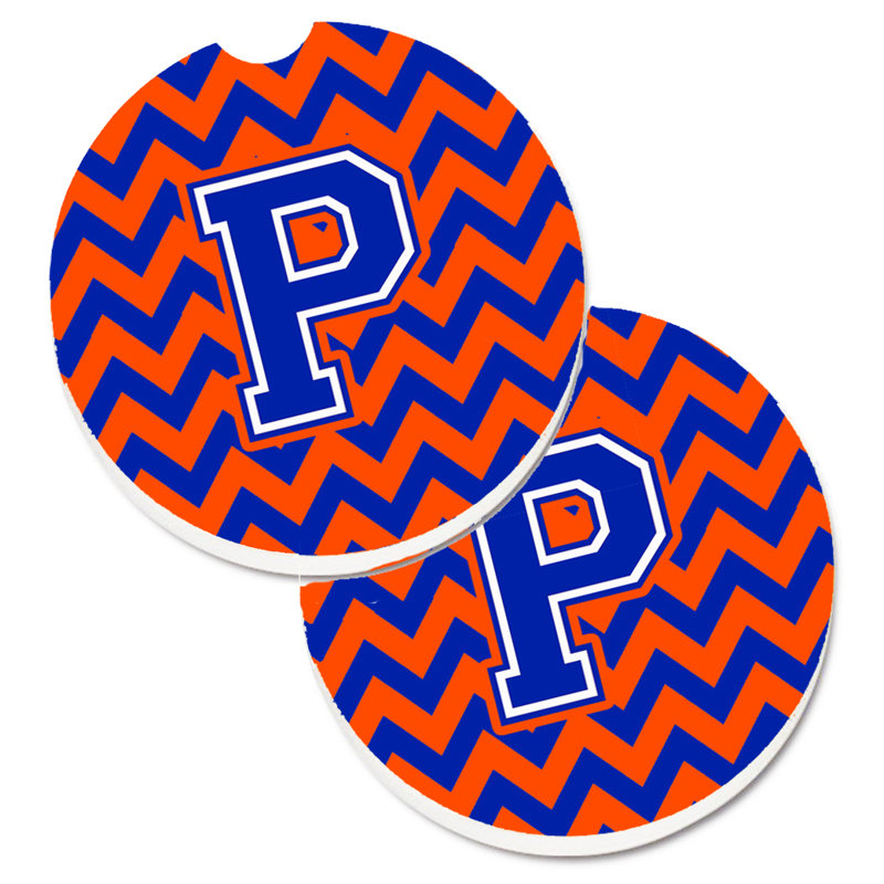 Sous-verre pour voiture, P, Bleu / Orange