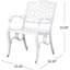  Ensemble de salle à manger d'extérieur en aluminium avec table ronde à motif en treillis et quatre fauteuils pour une salle à manger élégante-1185391524