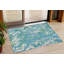 Tapis intérieur bleu sarcelle lavable abstrait 3 pi x 5 pi HomeRoots