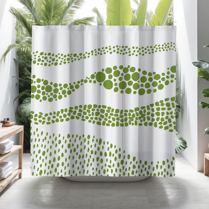 Bia Abstract Shower Curtain, Chartreuse