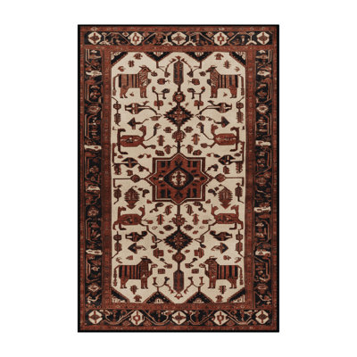 Machine Washable Persian Brown Area Rug