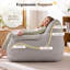 Fauteuil à billes en velours côtelé avec accoudoirs en similicuir, canapé-lit à une place pour le salon, la chambre à coucher, aucun assemblage requis-128851184-128851185