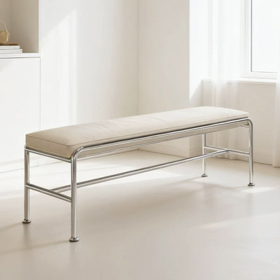 Banc rembourré blanc