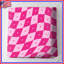 Pink Wavy Checkered Pattern Quilted Bedspread All Sizes-128741760