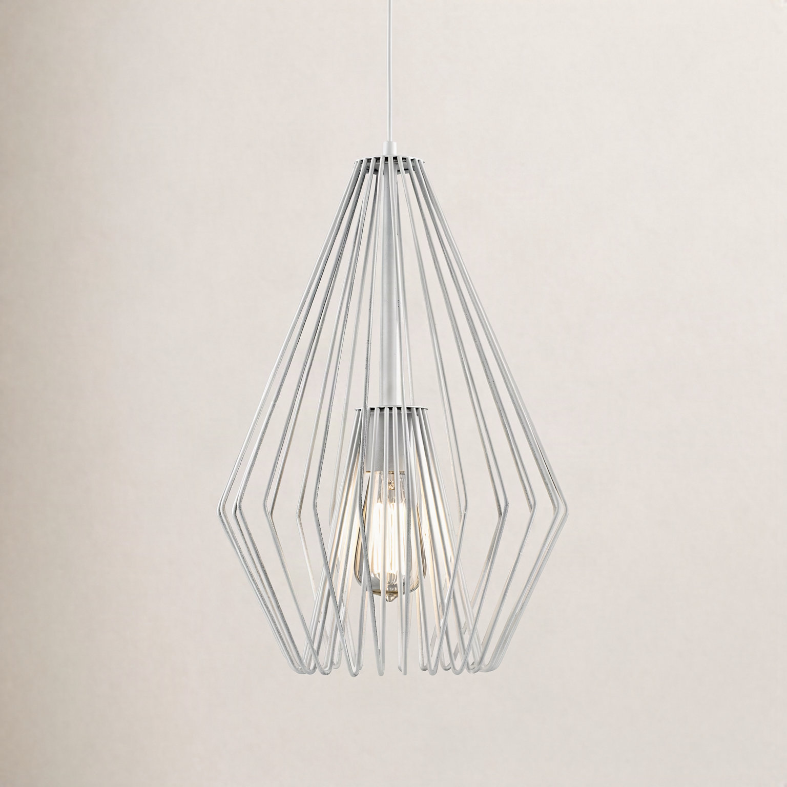 Frankie Dimmable 1 - Light Pendant, 18.5" H x 12.25" W x 12.25" D, White