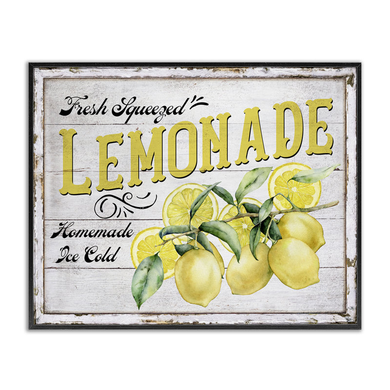  «Fresh Squeezed Lemonade», estampe numérique par Creatif Belle, H 11 po x l 14 po, Giclée encadrée noir minuit