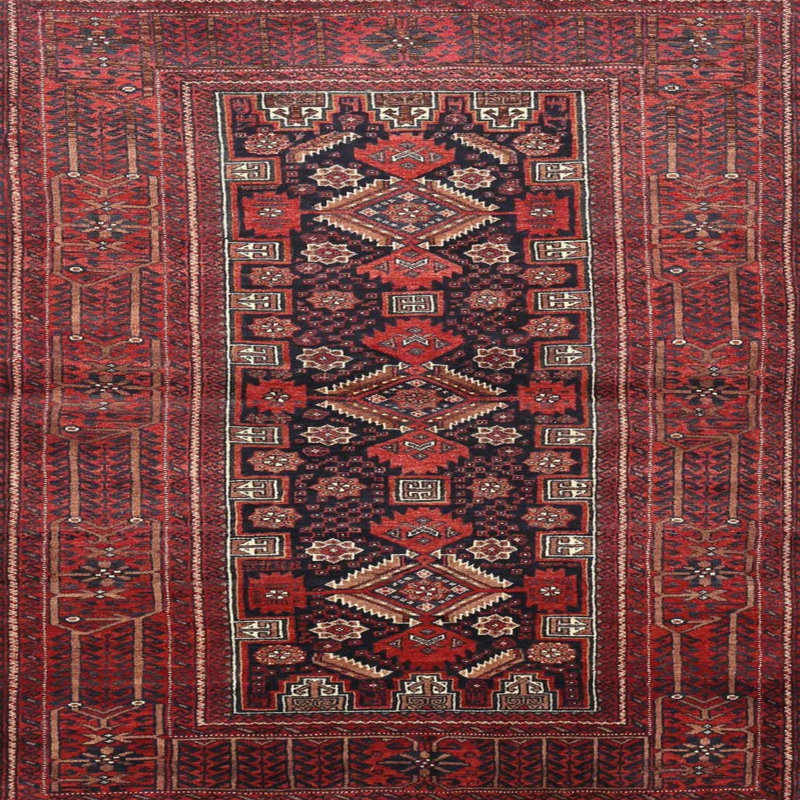 Tapis rouge à motif sud-ouest, Carré 8 pi