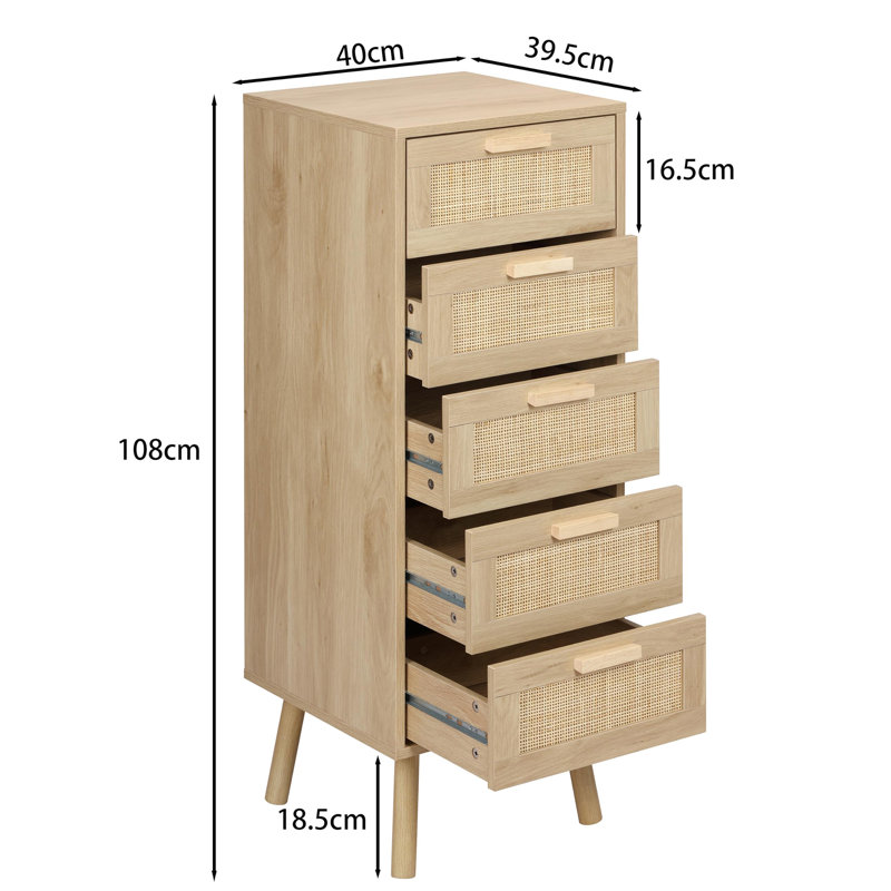 40cm W 5 - Drawer Chest of Drawers