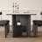 Vintage solid wood home black dining table set-110989206
