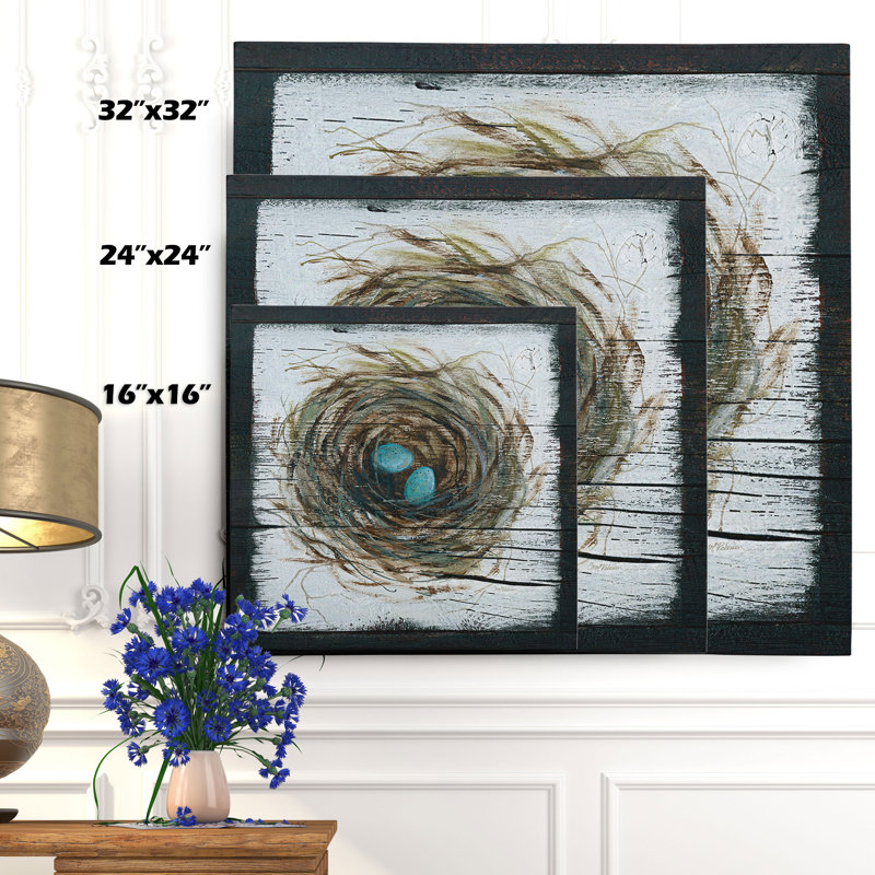 « nested nest » par carol robinson, reproduction d’art sur toile tendue, H 32 po x l 32 po x P 1,5 po