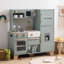 Wooden Play Kitchen & Accessories Set, Preschool Kitchen Set, Modern Kitchen Playset