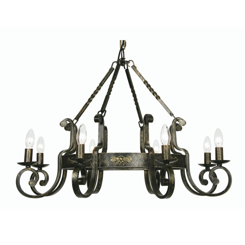Carlisle 8 - Light Waggon Wheel Chandelier
