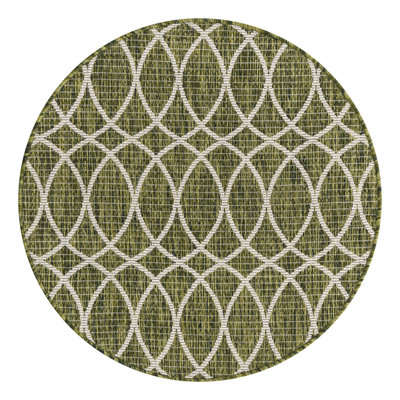 Geometric Indoor/Outdoor Area Rug in Green
