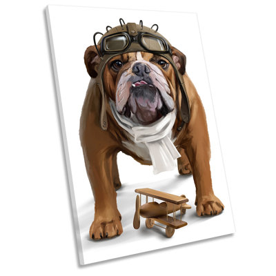 British Bulldog Aviator - Wrapped Canvas Print