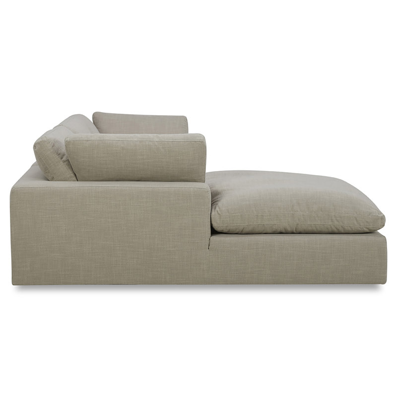 Asher 2-Piece Upholstered Chaise Sectional, Left Hand Facing, Effie Flax Performance Linen