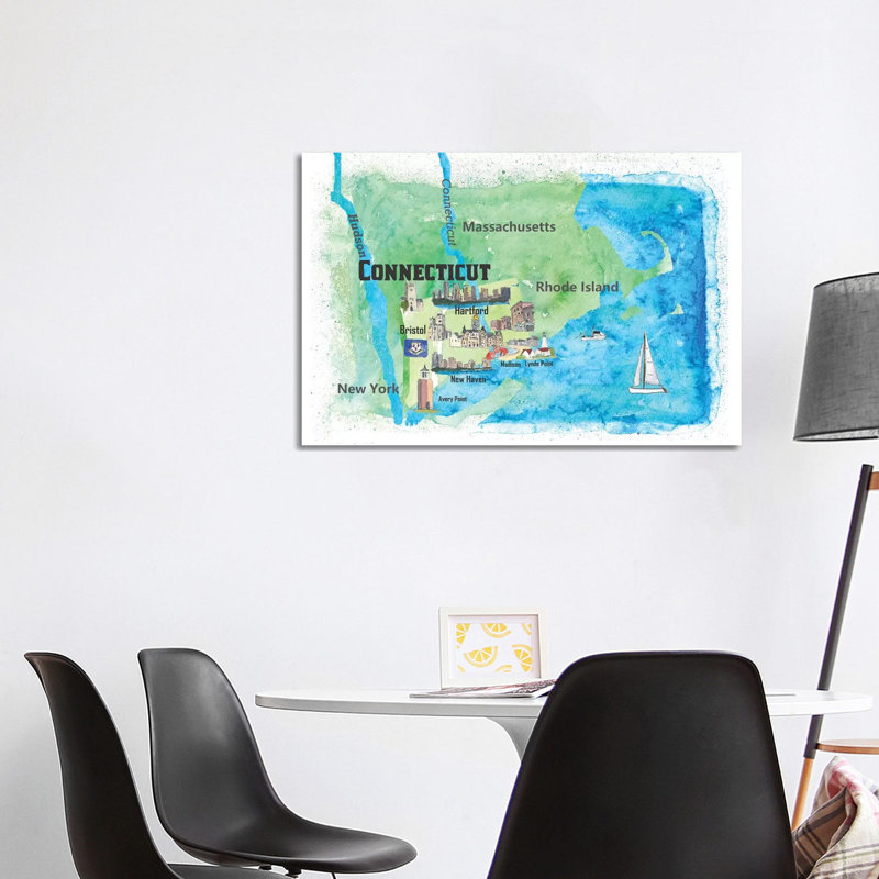 «The USA, Connecticut Travel» par Markus et Martina Bleichner, peinture sur toile tendue, H 26 po x l 40 po x 1,5 po