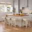 Tabouret de bar rembourré en forme de selle avec cadre en bois massif (ensemble de 3)-2089416884-2089416885