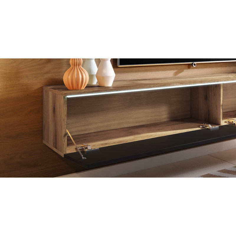 Doyal Floating TV Stand for TVs up to 78", Wotan/Black