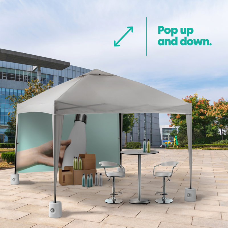 3m x 3m Steel Pop-Up Gazebo, Grey