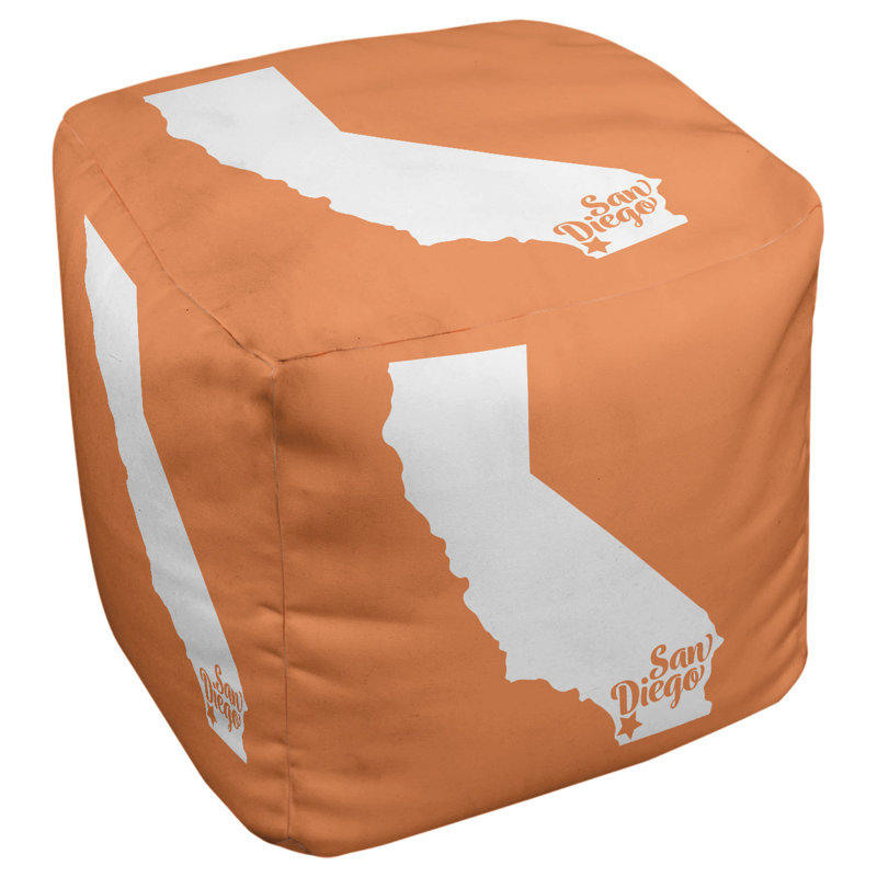 Repose-pieds cube san diego californie, Orange