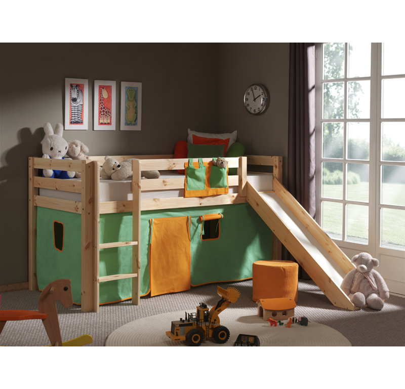 Pino Mid Sleeper Loft Bed, 210 x 218 cm, Brown