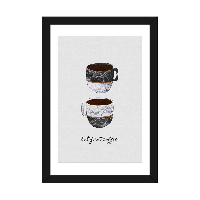 But But Coffee par Orara Studio - Estampe numérique sur toile tendue avec châssis, H 32 po x l 24 po x P 1 po, Blanc
