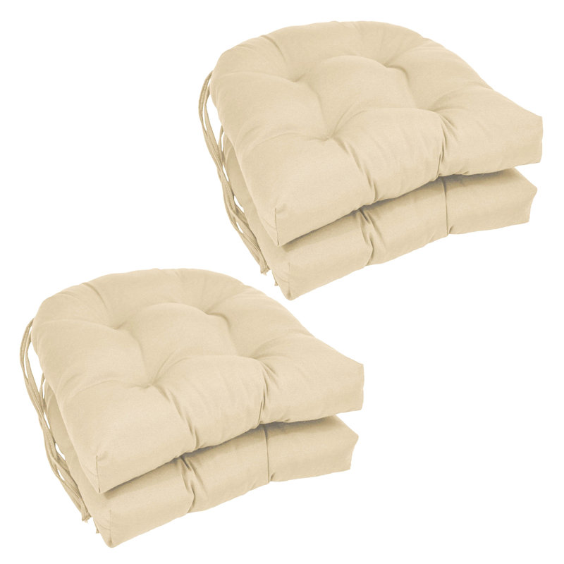 Outdoor 3.5'' Dining Chair Seat Cushion, Egg Shell