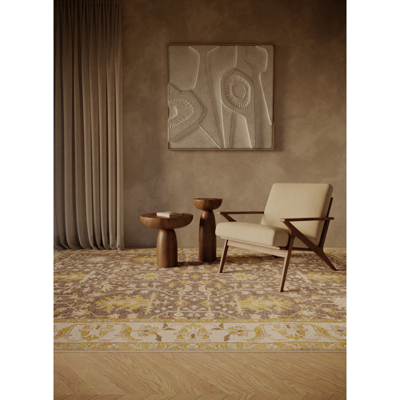 Firminio Hand Loomed Washable Oriental Indoor Rug, Rectangle 7' x 10'