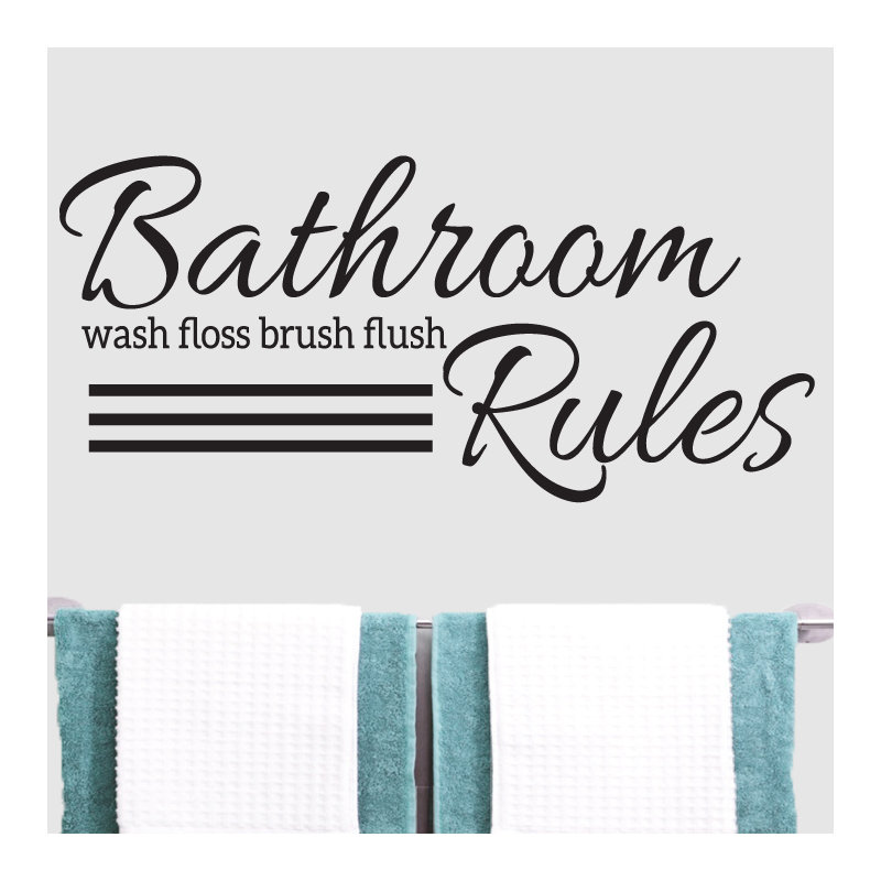 Décalcomanie murale règles de salle de bain, Noir