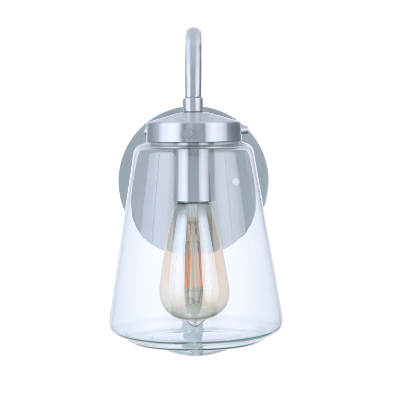 Laclede Wall Light, Satin Aluminum, 12" H x 6.25" W x 8.5" D