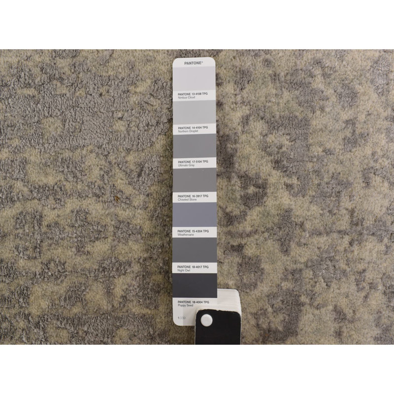Tapis de couloir gris en jacquard tissé à la main 2 pi 5 po x 12 pi 0 po