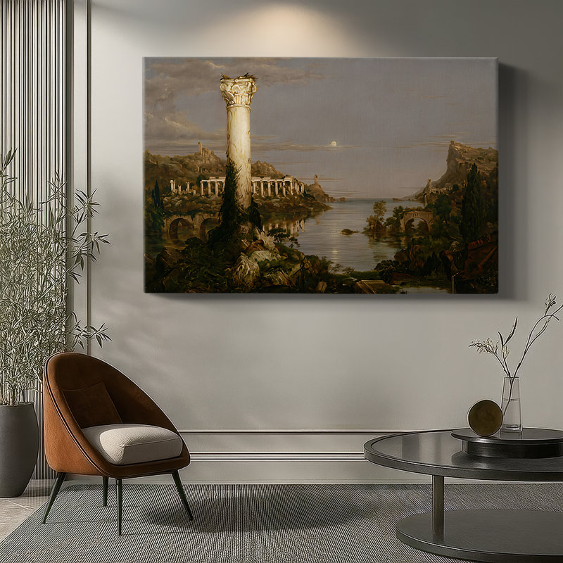 «The Course of Empire: Desolation» - Thomas Cole - Toile tendue avec châssis-1836, 32 x 48