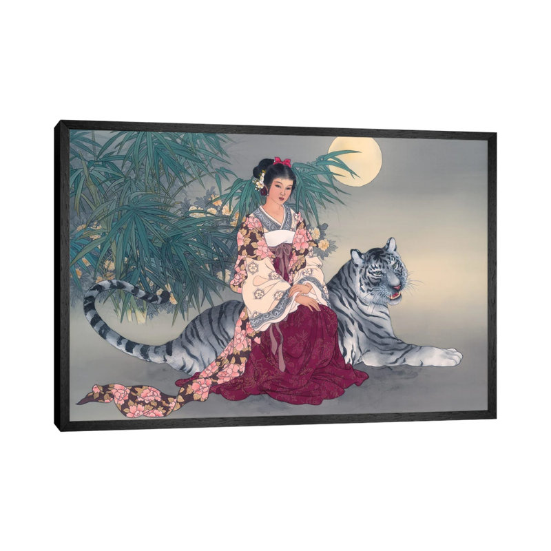 Spiritual Journey - Painting on Canvas, 66.04 cm H x 45.72 cm W, Black Framed