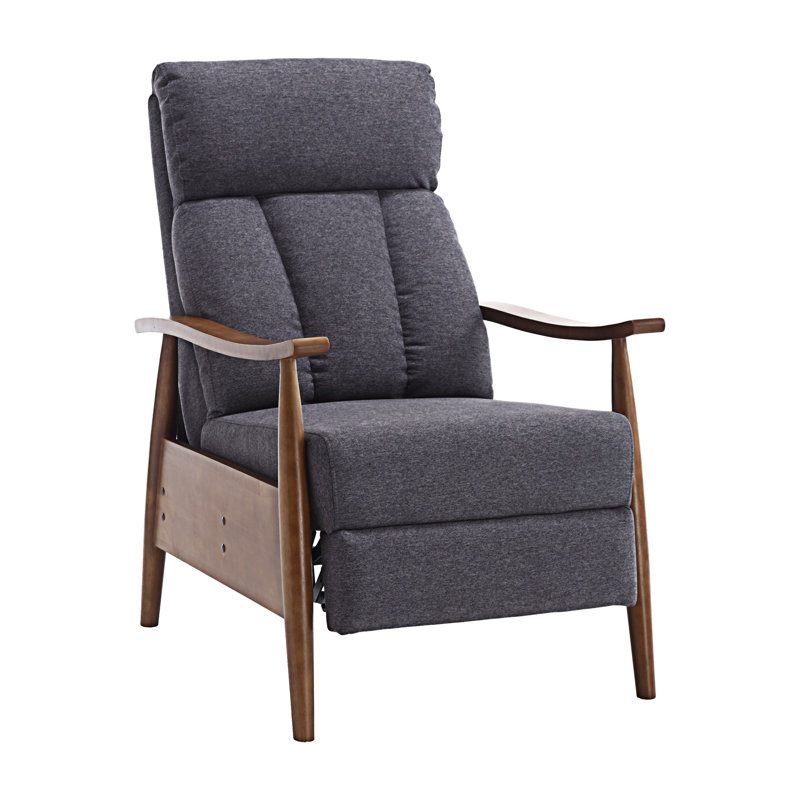 Fauteuil avec cadre en bois, Gris foncé