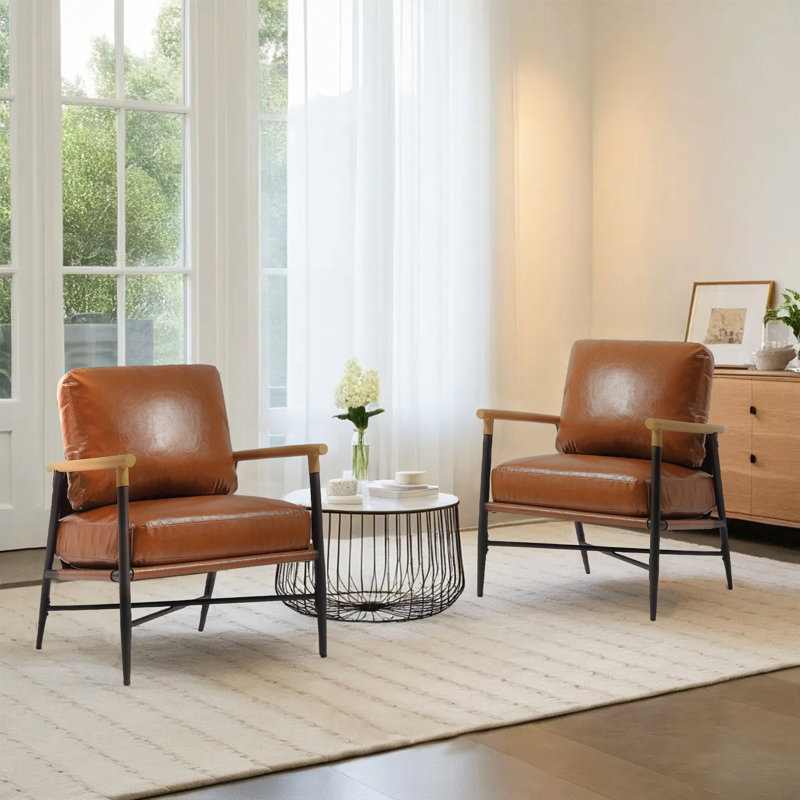 Fauteuil d'appoint en cuir Dajauna