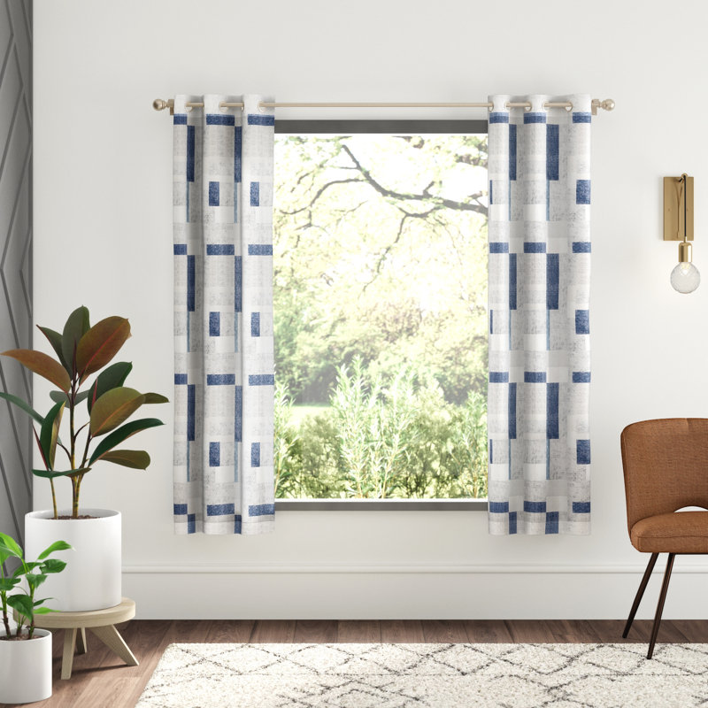 Kitson Semi Sheer Curtain Single Panel, 40" W x 63" L