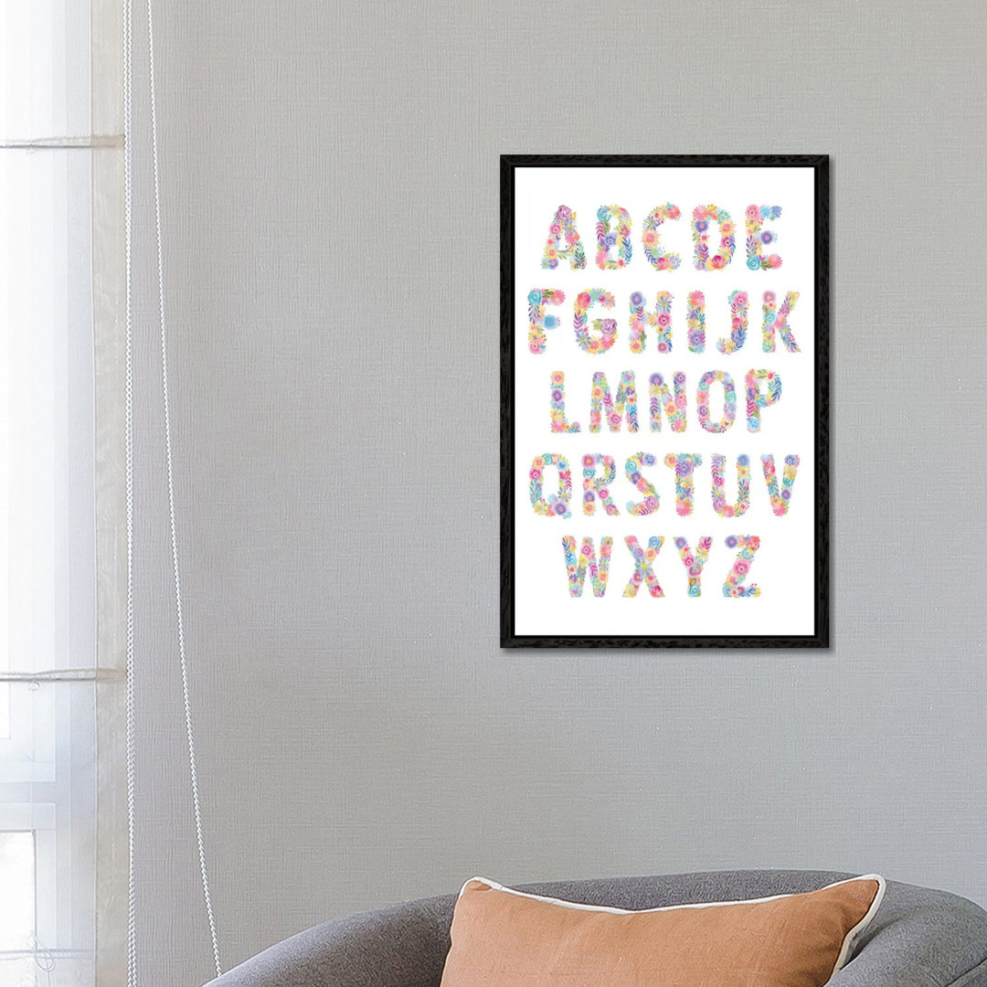 Blooming Alphabet von Stephanie Corfee - Galerie-verpackte Leinwand Giclée auf Leinwand