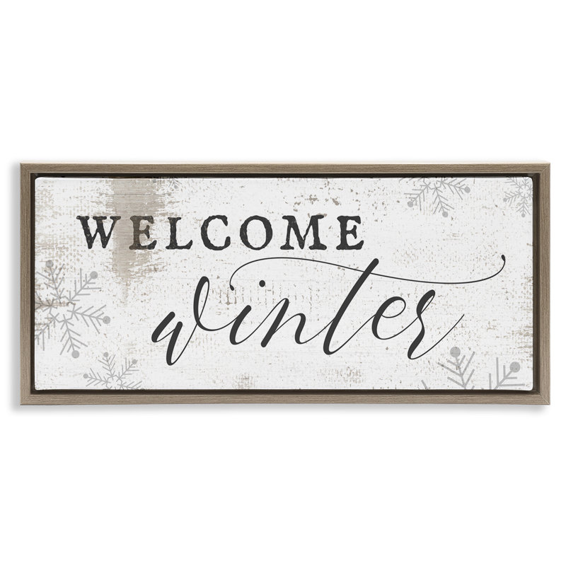 «Welcome Winter Snowflake» par Daphne Polselli, H 14 po x l 31 po, Cadre flottant orme Montalcino