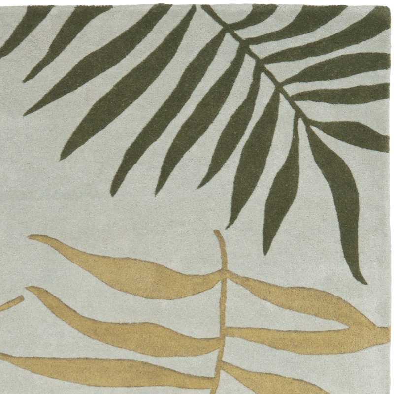 Tapis floral en laine et viscose touffeté à la main Luckey, Rectangle 3 pi 6 po x 5 pi 6 po