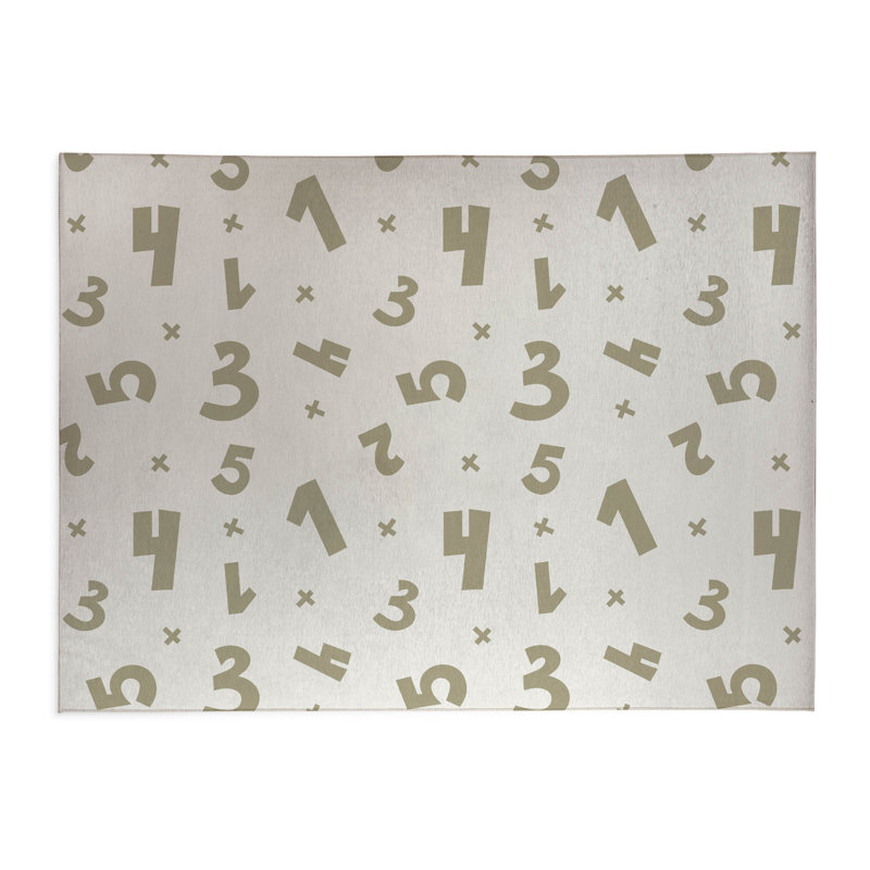 Numbers Indoor Doormat, Neutral/Beige, 60" W x 84" L