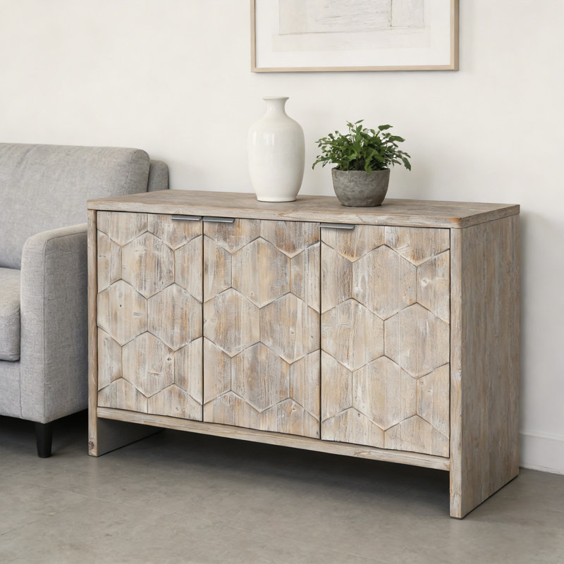 Armoire de rangement à 3 portes en bois pour le salon et le vestibule Farmhouse