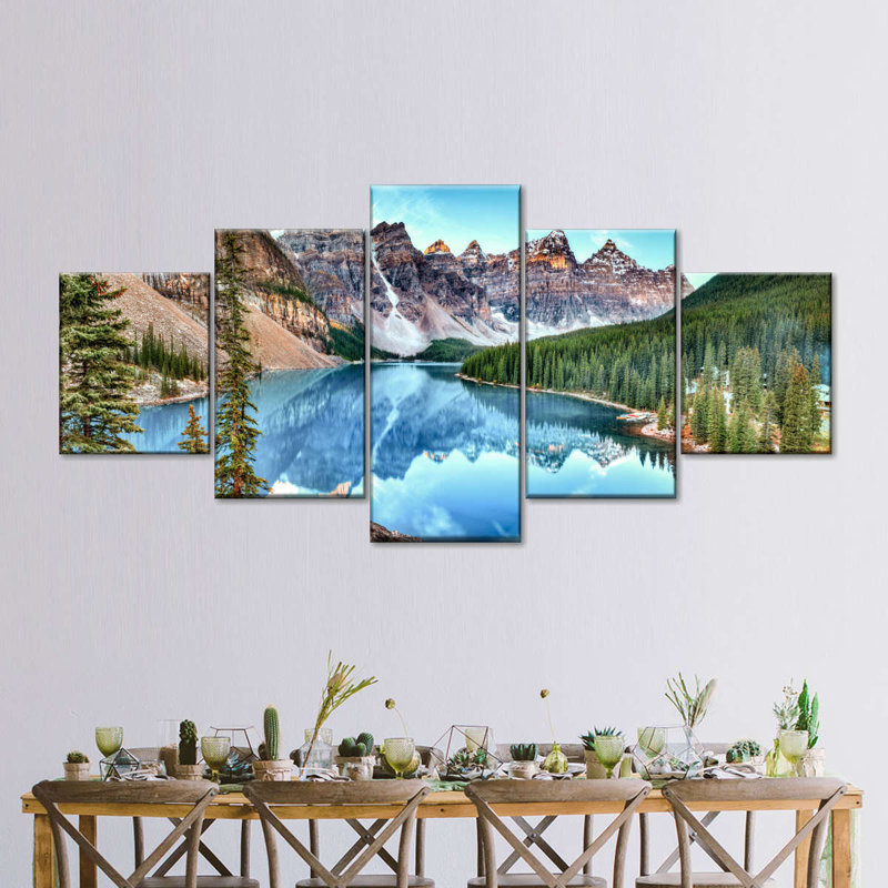 Parc national - Ensemble de 5 toiles tendues, H 55 po x l 24 po x P 1,25 po