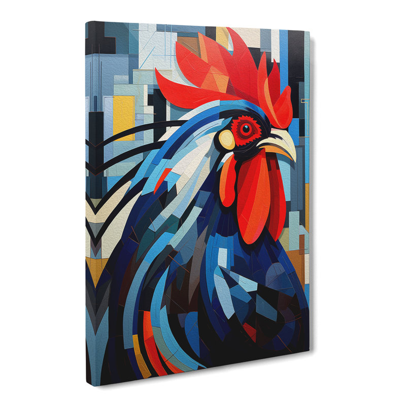 Rooster Constructivism No.2 - Wrapped Canvas, 60cm H x 40cm W x 3cm D