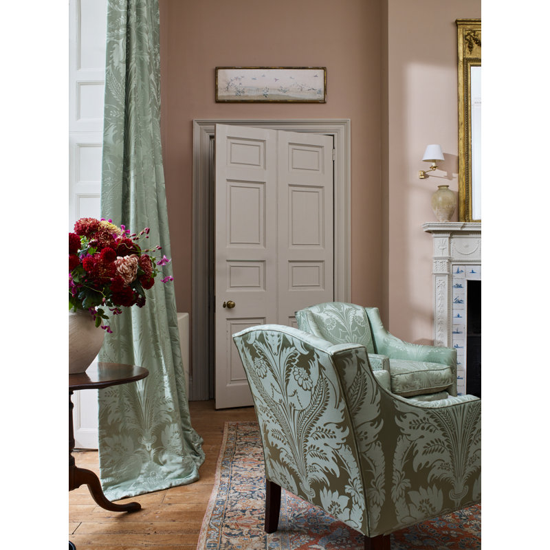Suffolk Clandon Damask Fabric, Wedgwood Blue
