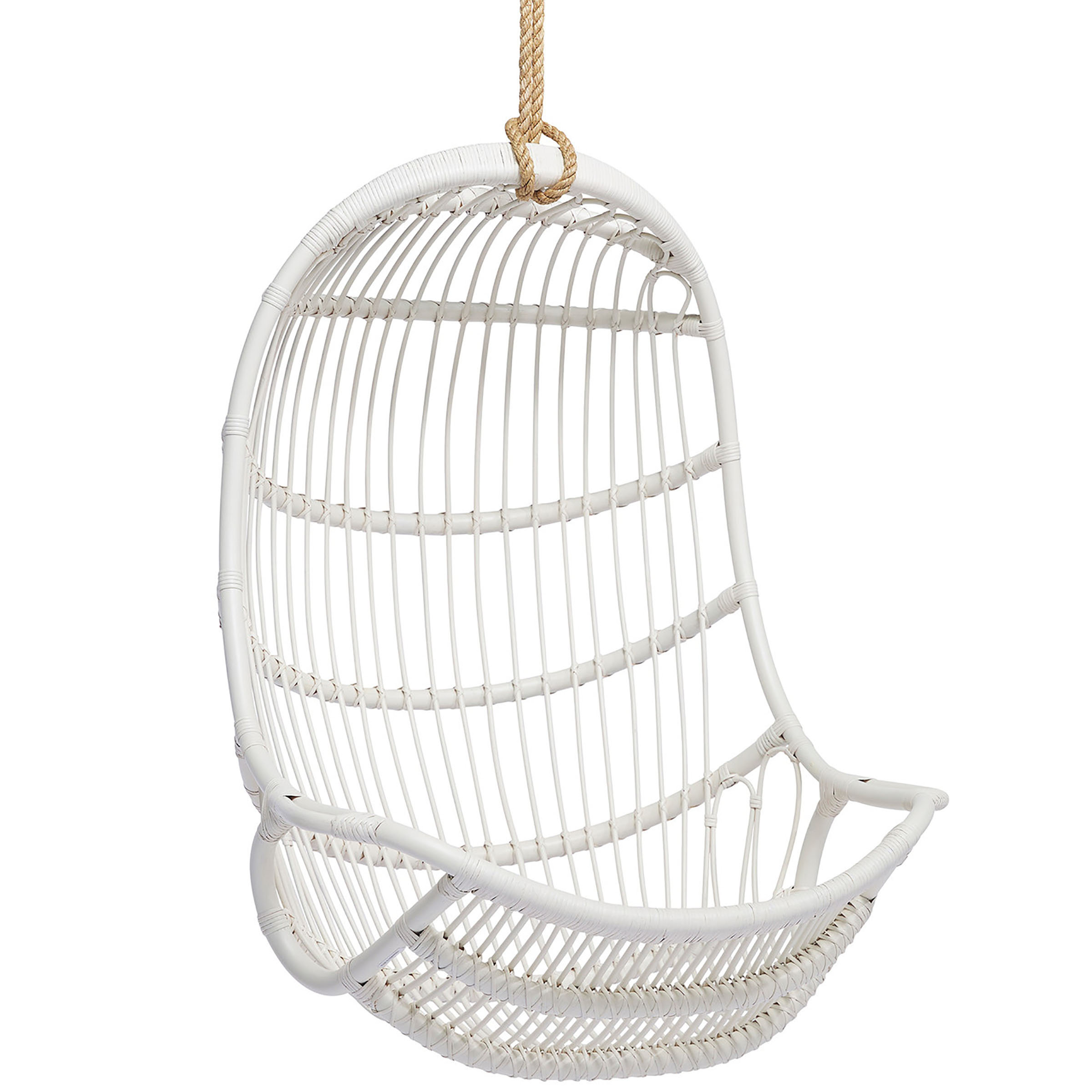 White wicker 2025 swing chair