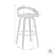 Maxime Swivel Counter or Bar Height Bar Stool with Open Low Back in Faux Leather and Wood