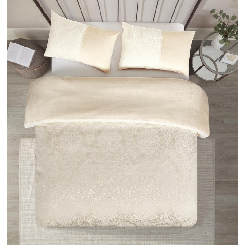 Bedding, Beige, Double Duvet Cover + 2 Standard Pillowcases